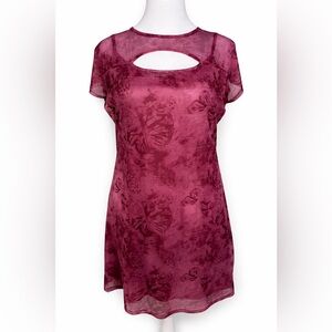 NWT Daisy Street Pink Butterfly Mesh Dress Cutout Y2K Fairycore